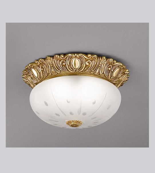 Brass ceiling light with frosted glass Art. 0530