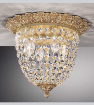 Brass ceiling light with crystals Art. 0630