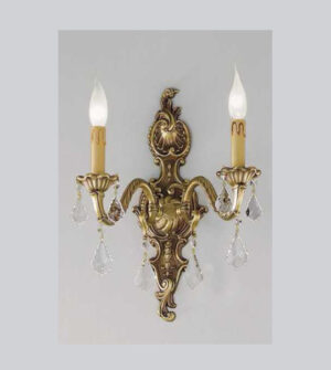 Brass and crystal wall sconce Art. 140/2A