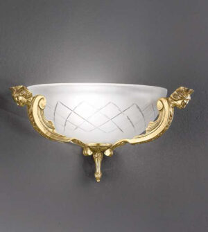 Brass and satin glass wall lamp Art. 521/2A