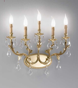 Florentine wall sconce in brass and crystals Art. A30
