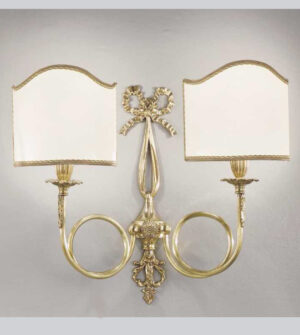 Brass wall lamp with bow and lampshades Art. A12/2