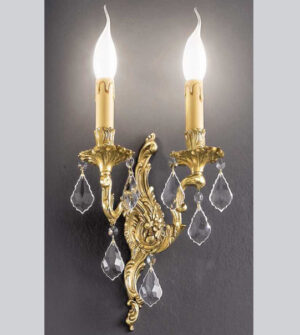 Brass and crystal wall sconce Art. A23