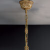 Brass suspension lantern chandelier with hot-bent glass Art. L02/3 - Image 3
