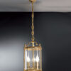 Brass suspension lantern chandelier with hot-bent glass Art. L02/3