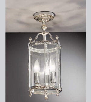 Brass and curved glass lantern ceiling light Art. PL02/3