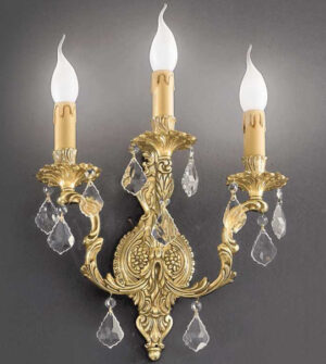Applique in ottone e cristallo Art. A24