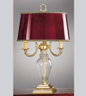 Brass glass table lamp with lampshade Art. 530/3C