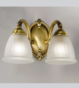 Brass and glass wall lamp Art.535/2A