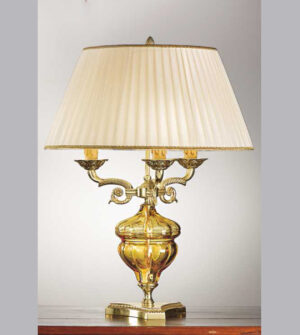 Brass glass table lamp with lampshade Art. 573/3C AM