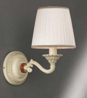Brass wall lamp with lampshade and crystal Art. 574/1A
