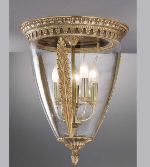 Ceiling lamp in brass and blown glass Art. 850/ 5PL