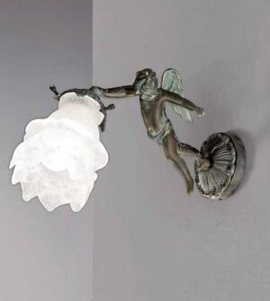 Brass and glass wall lamp Art. 2081/ 1A