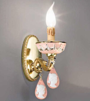 Brass and ceramic wall lamps Art. 930/ 1A CP