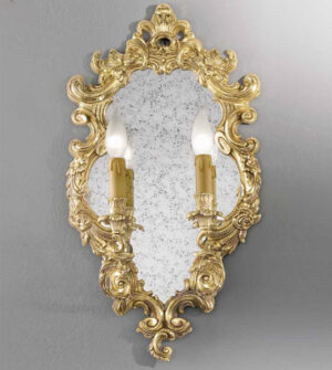 Mirror with lights and a carved frame Art. M2