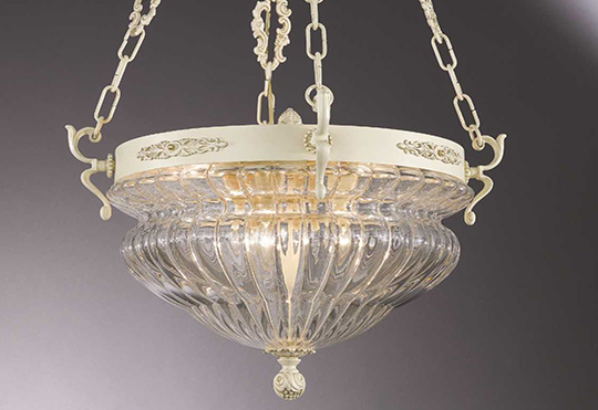 Lampadario in vetro soffiato Nervilamp.